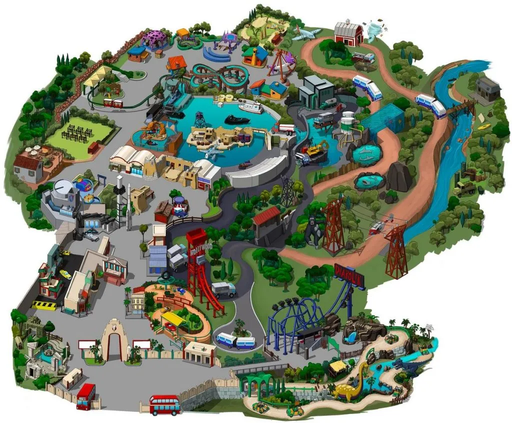 Mappa Movieland Park attrazioni principali