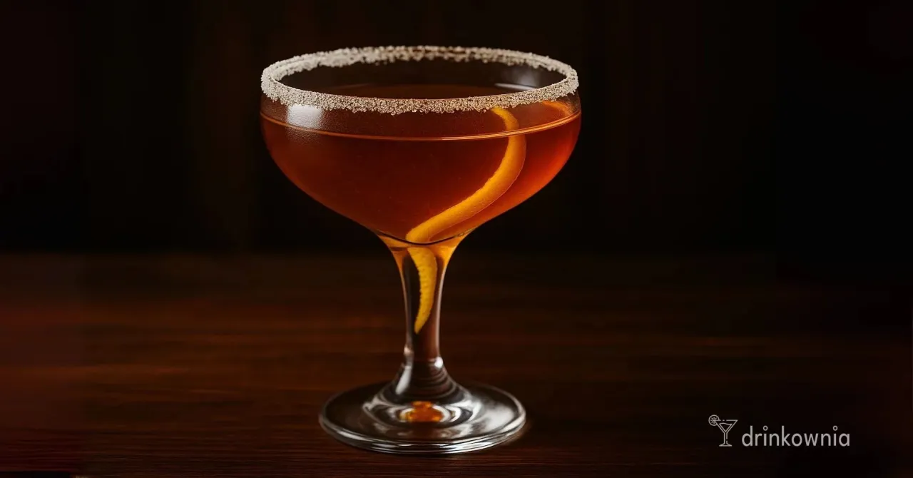 koktajl z crustą cukrową na ciemnym tle