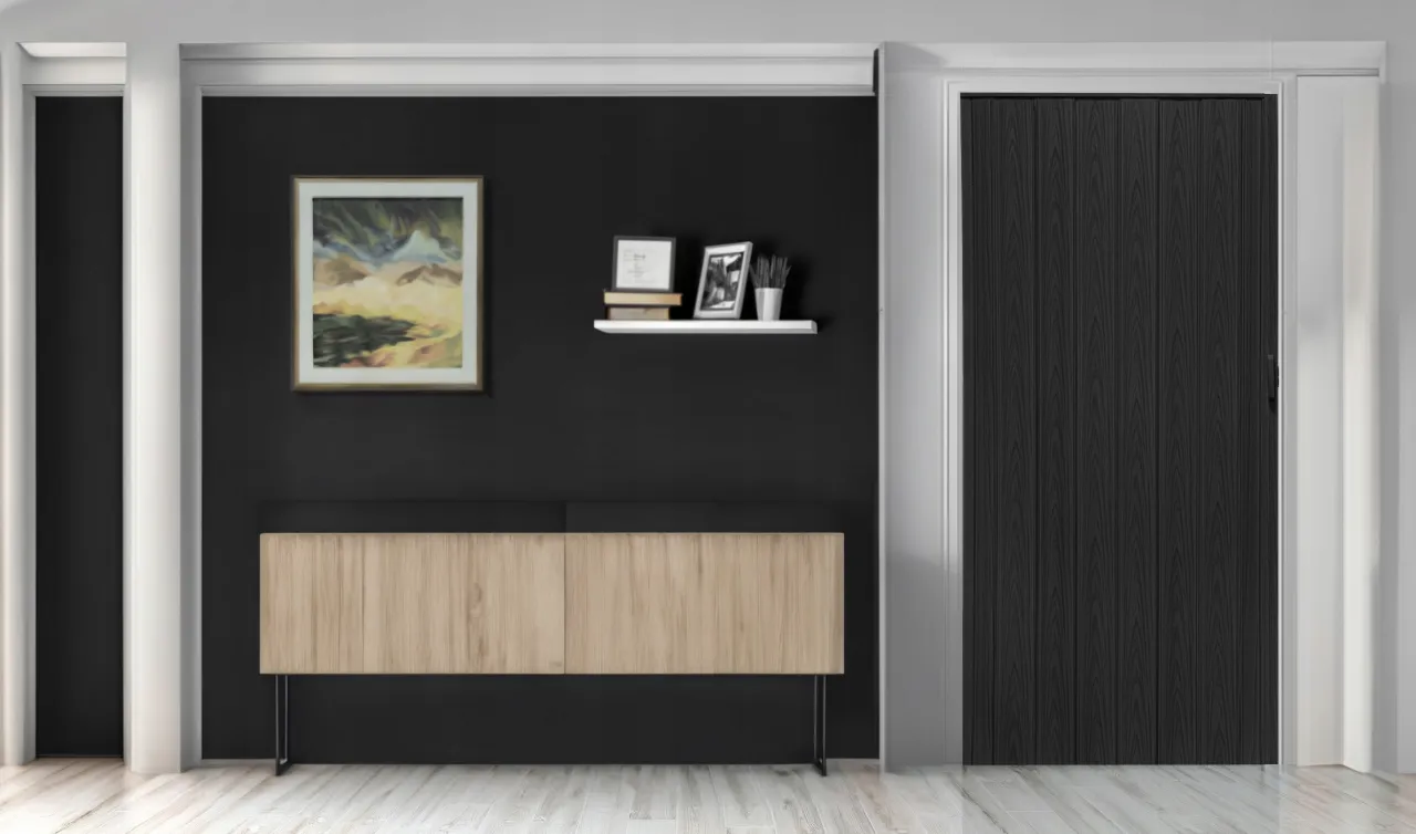 Drzwi harmonijkowe z dodatkowymi panelami