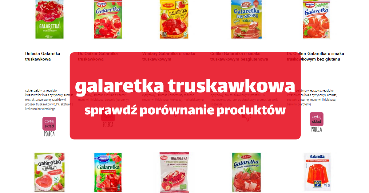 porównanie galaretek krystalicznych Dr. Oetker Wodzisław Celiko