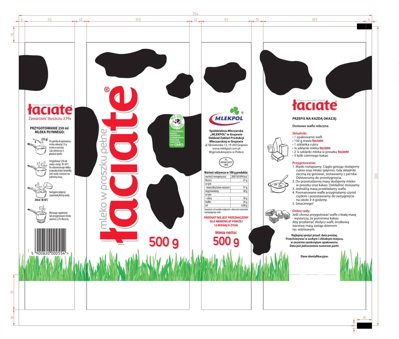 mleko w proszku pełne i odtłuszczone porównanie etykiet