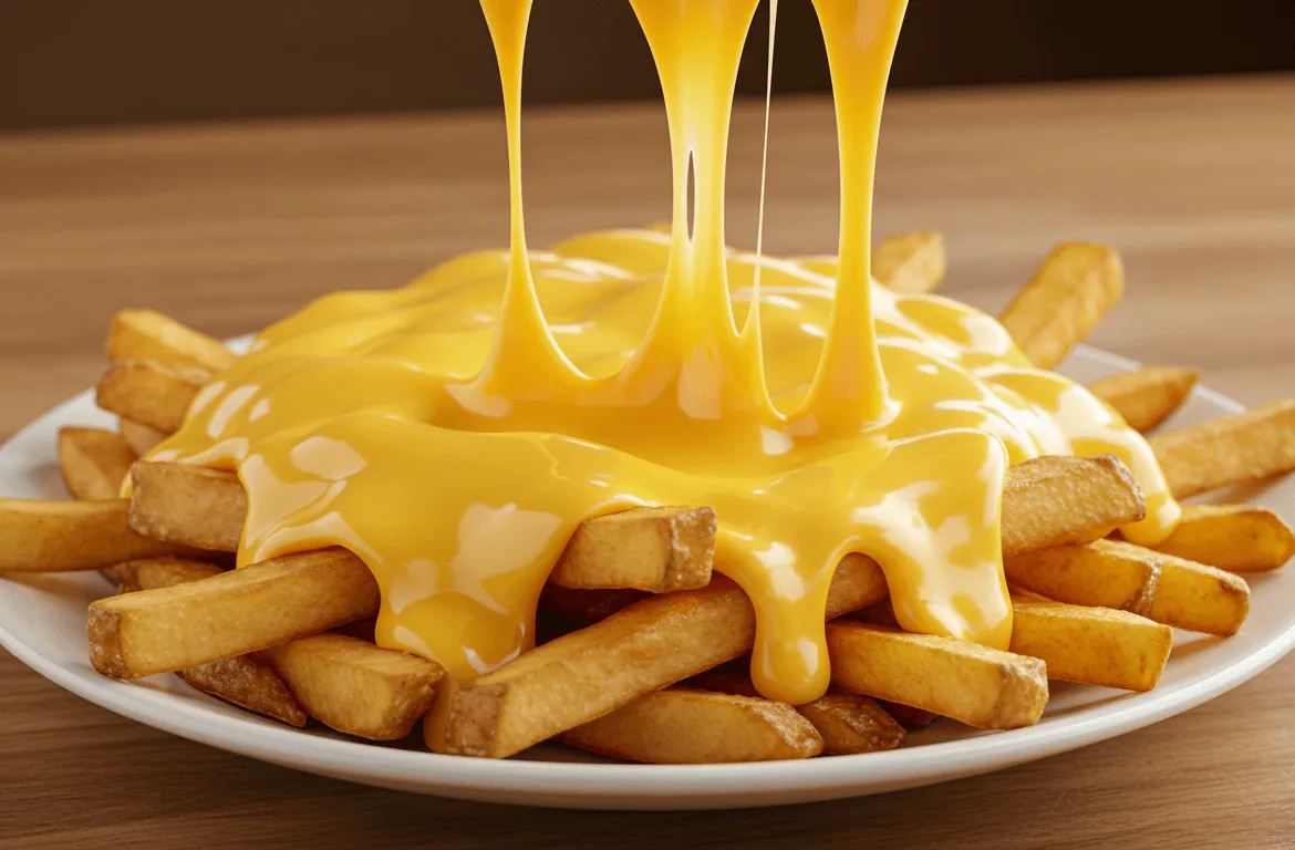 Różne rodzaje sera do frytek cheddar mozzarella