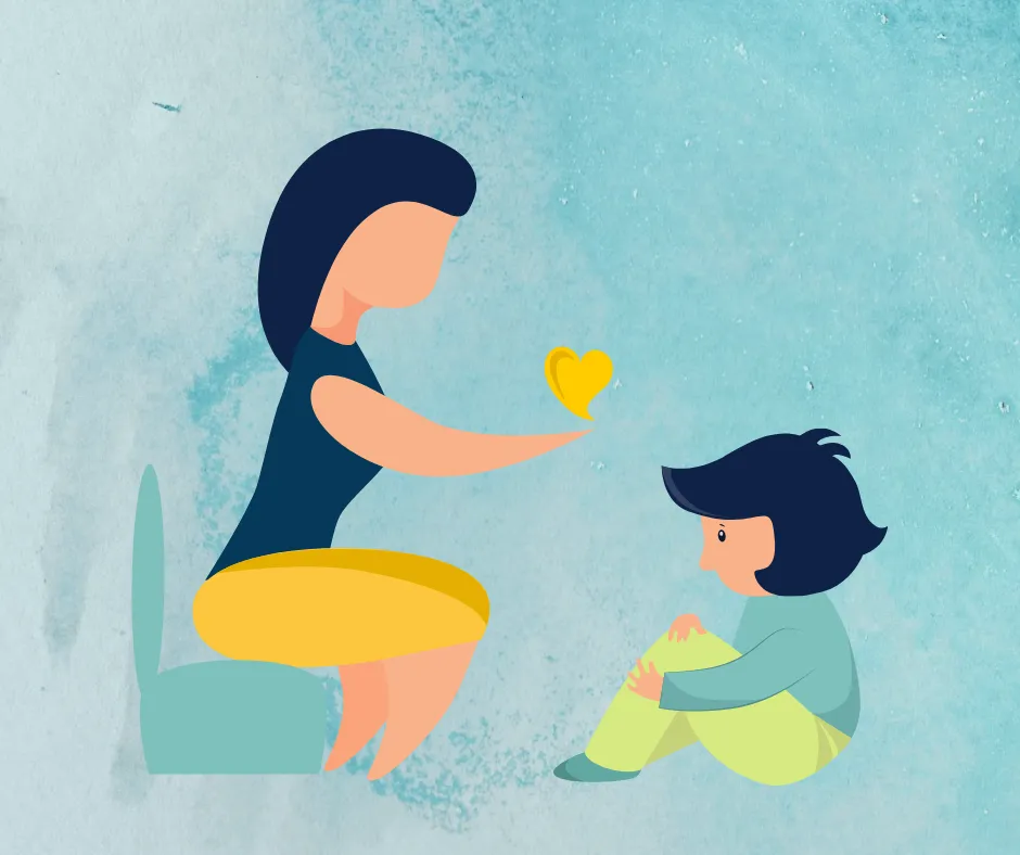 rodzic wspiera dziecko w trudnej sytuacji