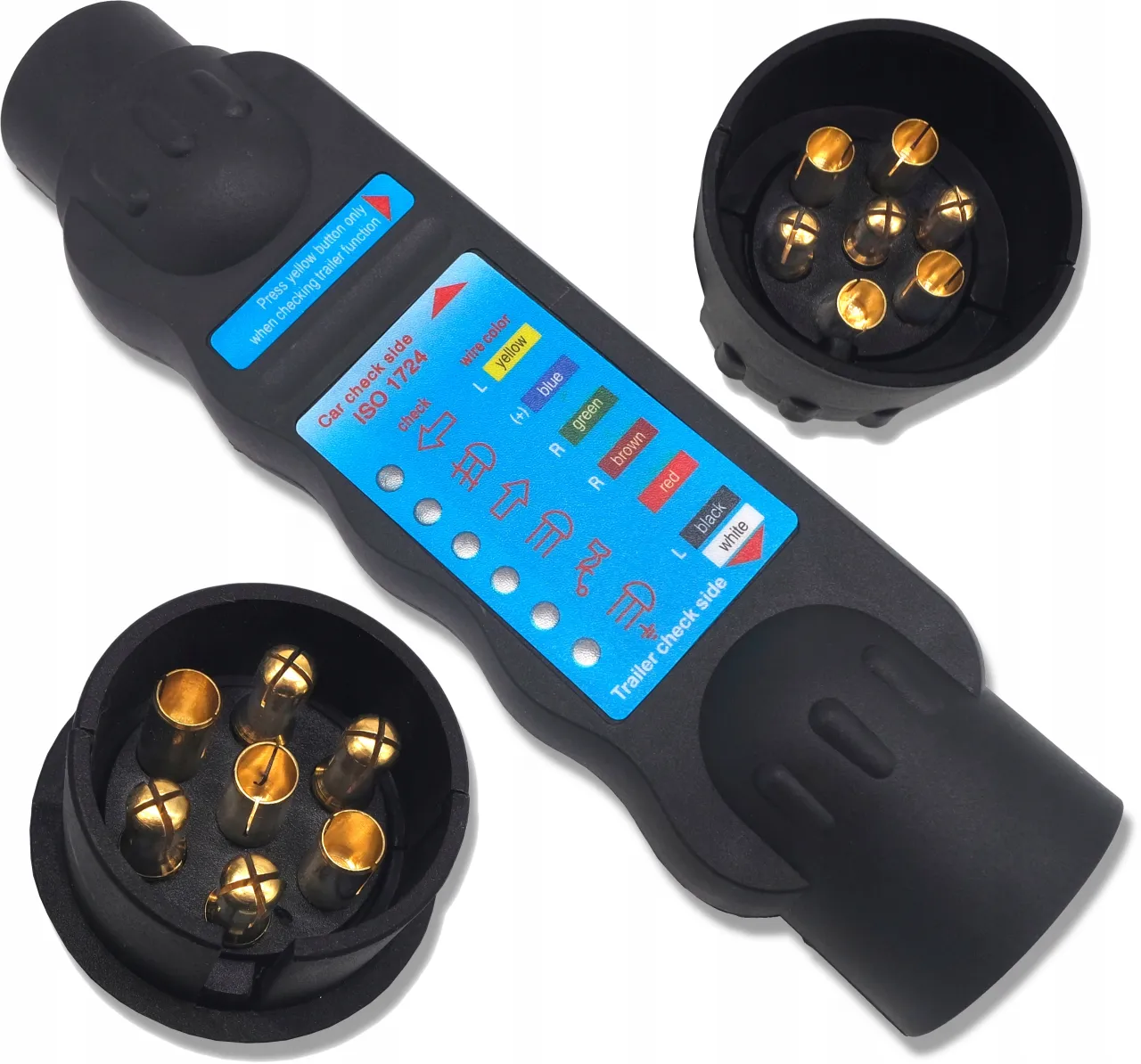 testowanie świateł przyczepki miernikiem