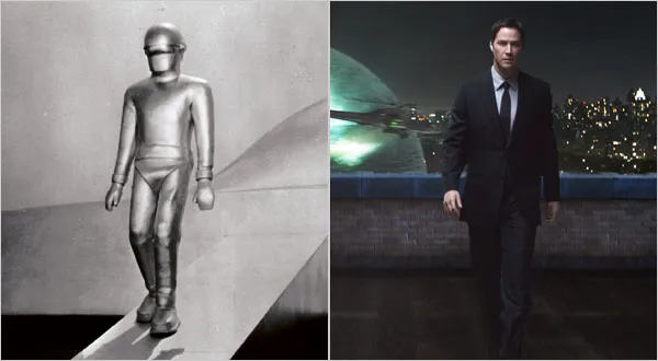 Michael Rennie vs Keanu Reeves as Klaatu