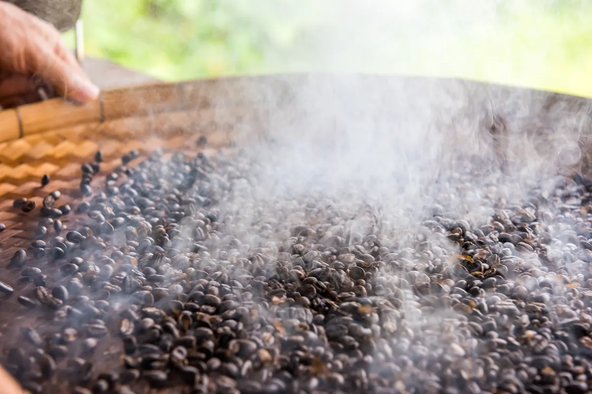 palenie ziaren kawy przemysłowo