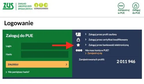 PUE ZUS logowanie wniosek 800 plus