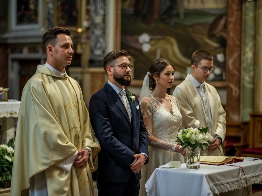 świadek na ślubie kościelnym podpisywanie dokumentów