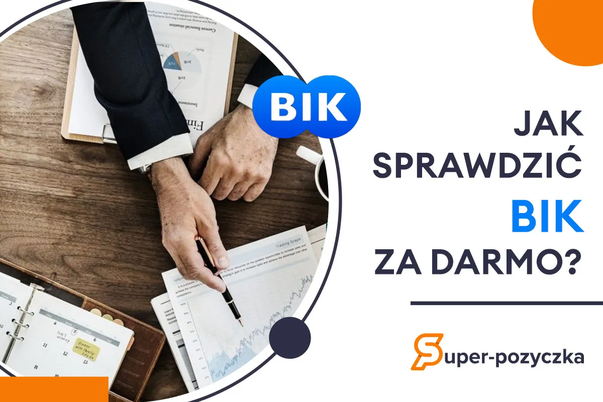 Mężczyzna w garniturze analizuje wykresy, jakby sprawdzał, czy bocian sprawdza BIK. Tekst: 