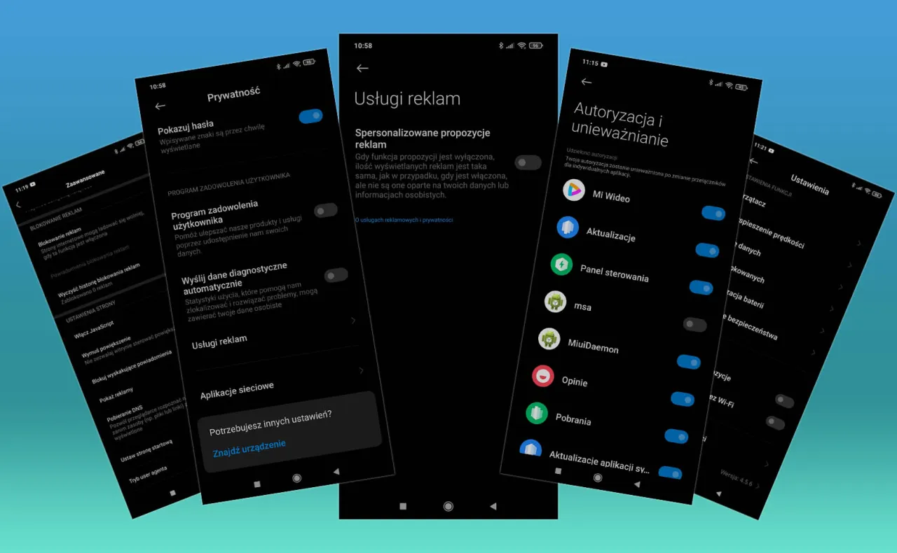 Xiaomi Mi Browser reklamy prywatność