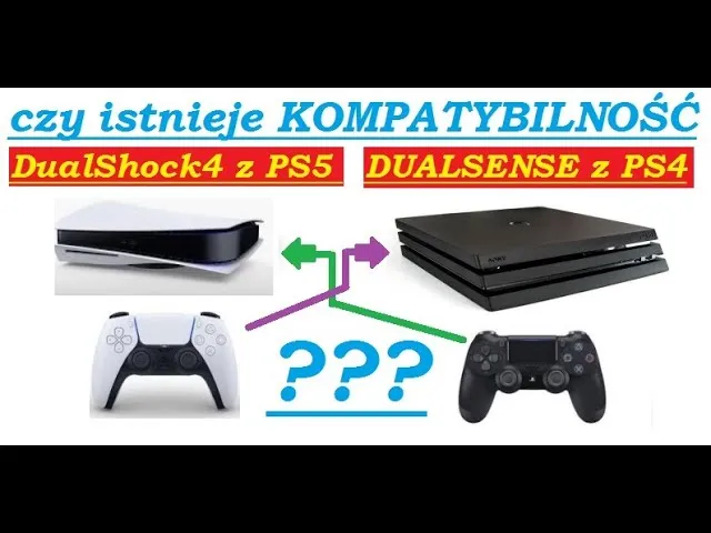 Kontroler DualShock 4 i DualSense obok konsoli PS5
