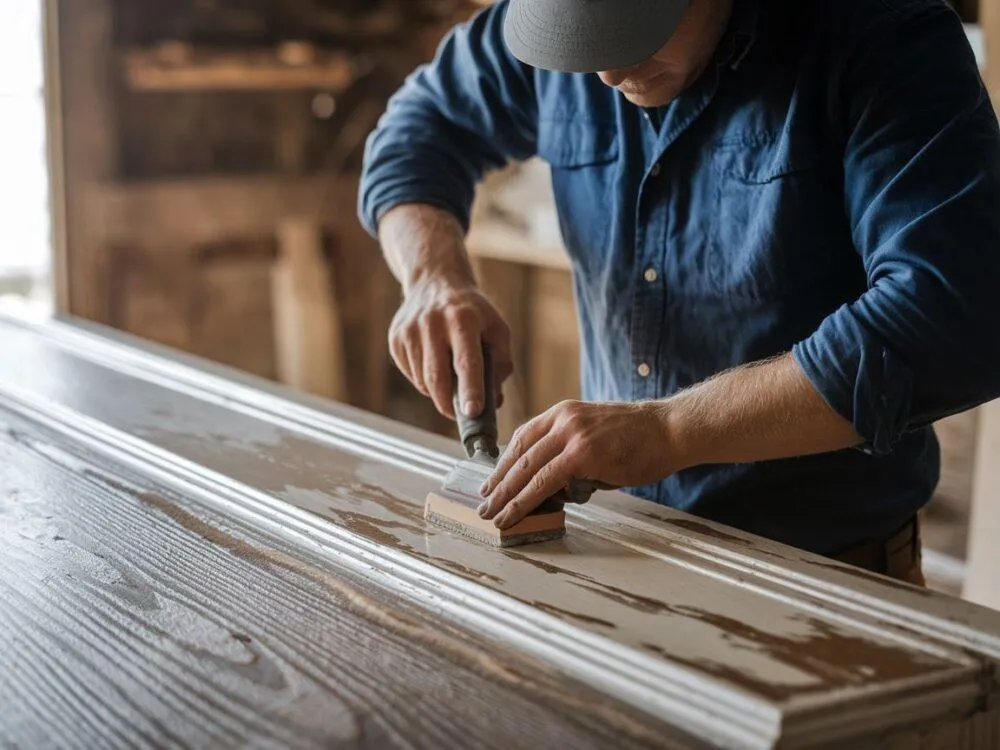 usuwanie starego kleju z drewna