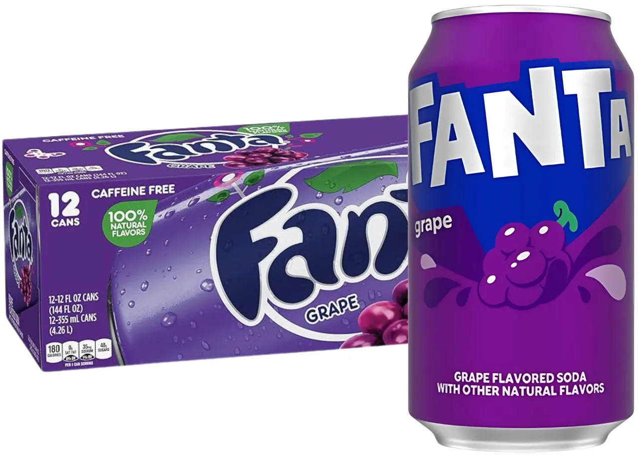 Fanta Grape puszki r&oacute;żne kraje