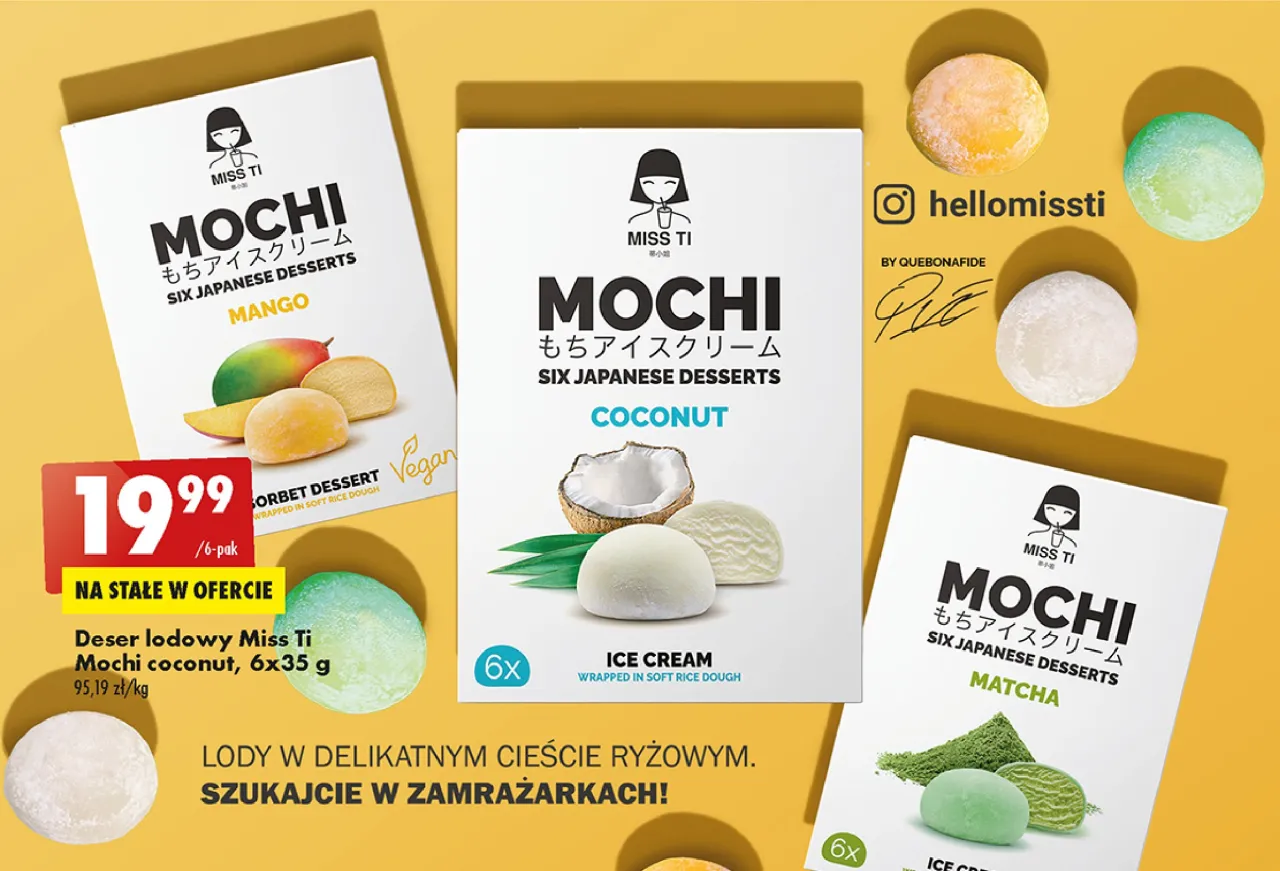 Lody mochi r&oacute;żne smaki