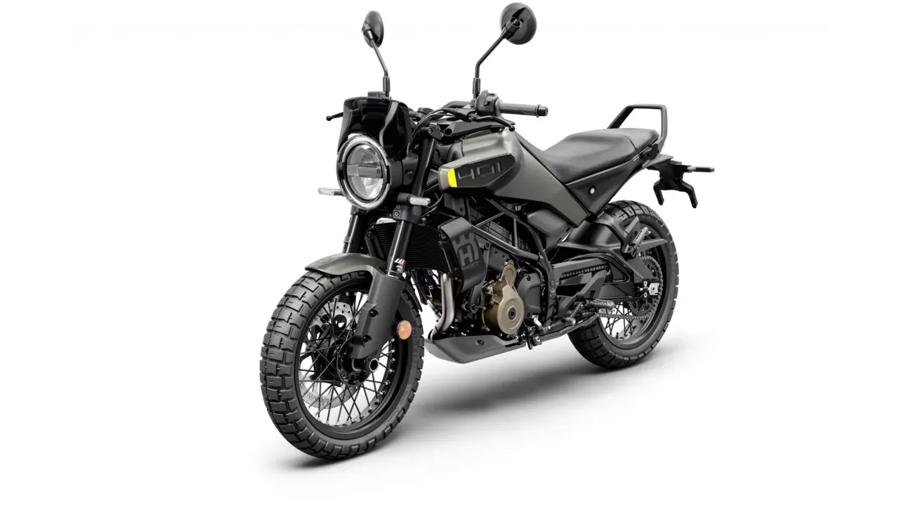 Stylowy motocykl Husqvarna Svartpilen 250 w kolorze ciemnoszarym, gotowy na miejskie przygody.