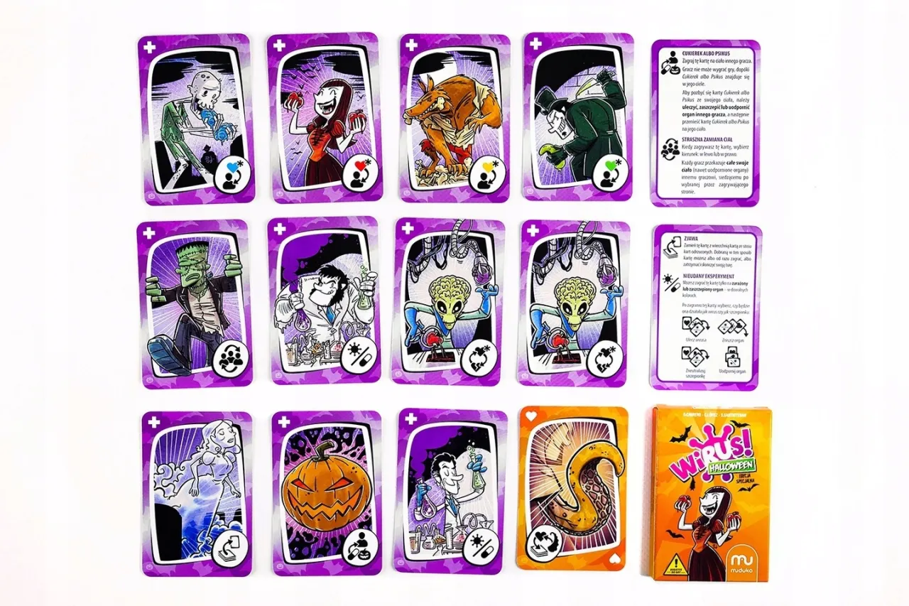 gra Wirus! pudełko i karty