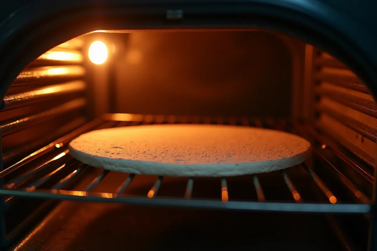 Four domestique avec pierre à pizza préchauffée