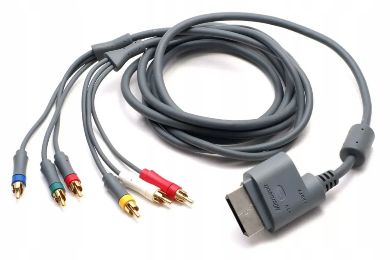 Porty Xbox 360 i telewizora HDMI Component Composite SCART