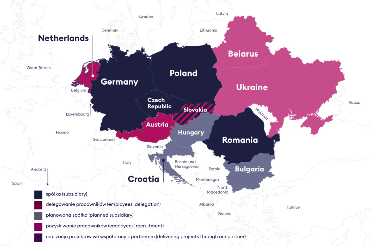 mapa europy oddelegowanie pracownika za granicę
