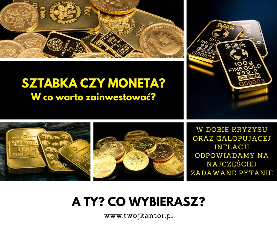 złoto inwestycyjne sztabki monety bulionowe