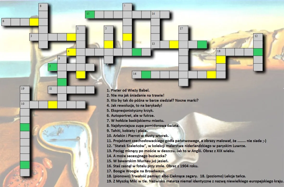 krzyż&oacute;wka z hasłem techniki malarskie