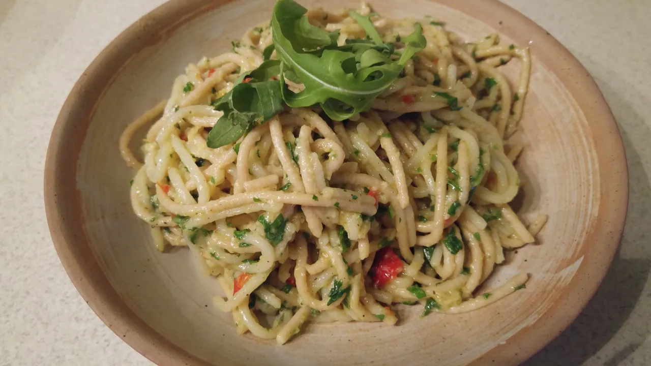 Spaghetti z rukolą gotowe danie