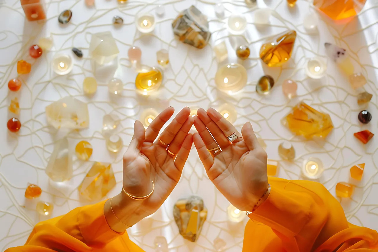 kamienie szlachetne ż&oacute;łte, olejki eteryczne, zdrowe jedzenie