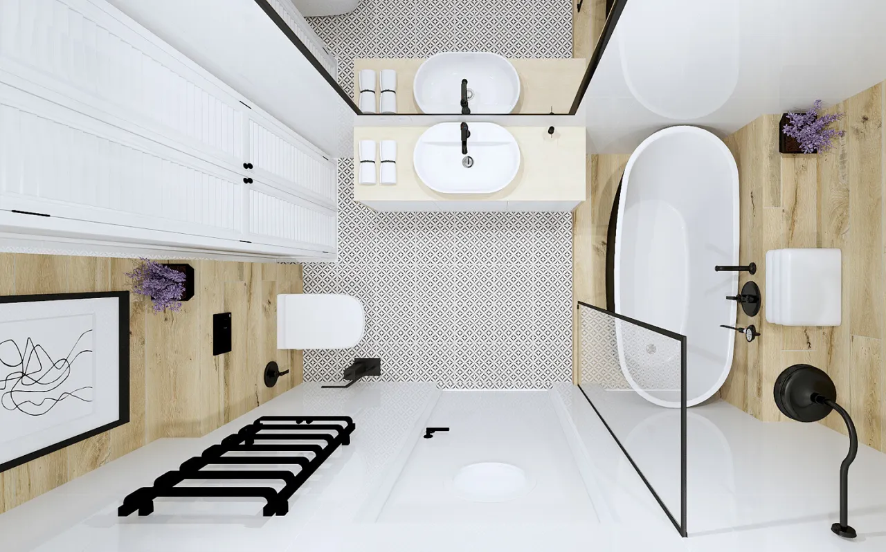 wanna z parawanem nawannowym