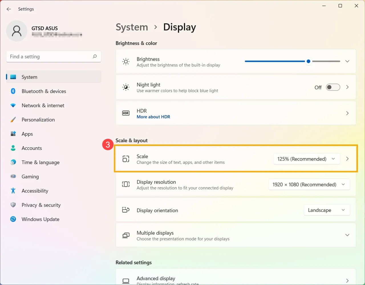 Ustawienia wyświetlania Windows 11