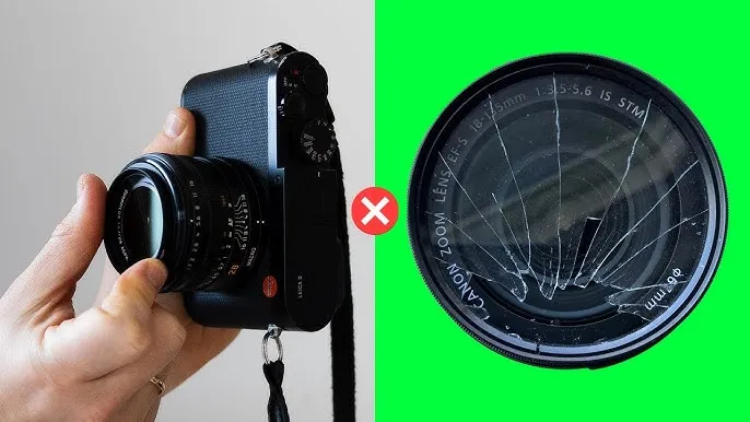 uszkodzony obiektyw, porysowany filtr uv