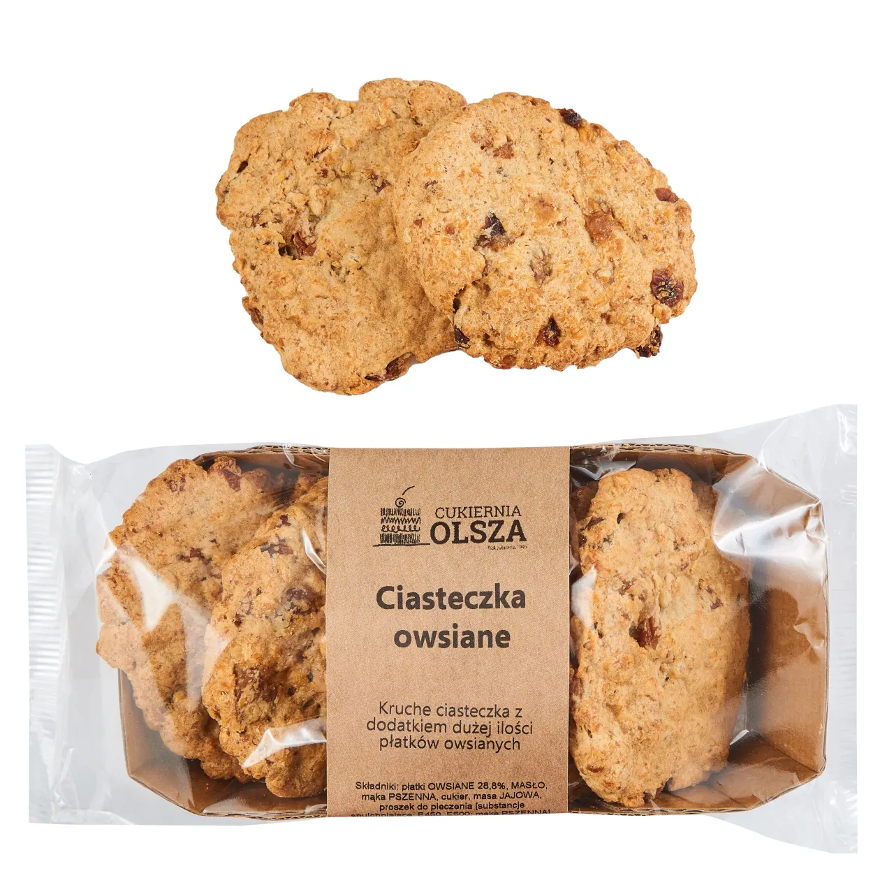 ciastka owsiane składniki i gotowe ciastka