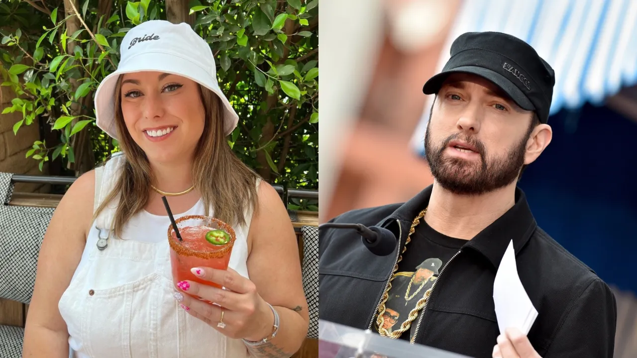 Hailie Scott Mathers, c&oacute;rka Eminema, ma 28 lat. Na zdjęciu widać ją z drinkiem i rapera.
