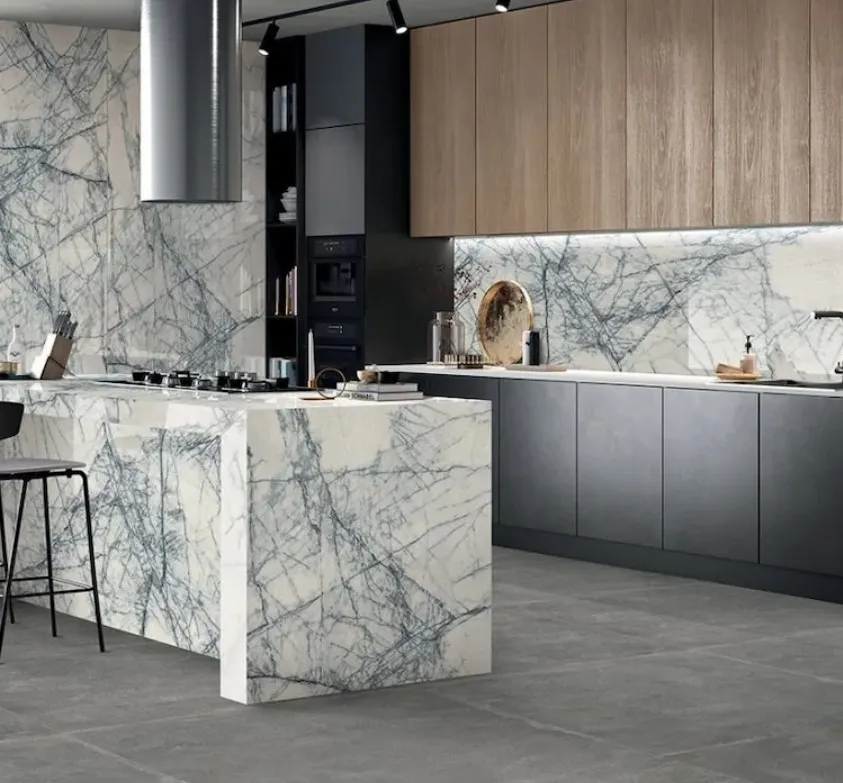 nowoczesne płytki wielkoformatowe kuchnia