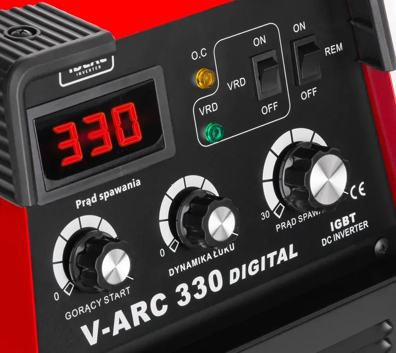 panel sterowania spawarki inwertorowej funkcje
