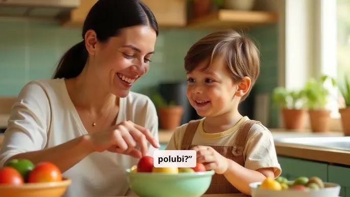 dzieci przedszkolne rozmawiają z rodzicem