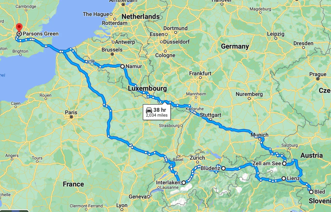 Trasa przez Europę: Londyn, Paryż, Luksemburg, Monachium, Alpy, Słowenia. To mogą być najpiękniejsze drogi w Europie!