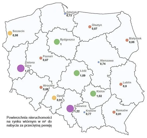 Mapa cen mieszkań w Polsce miasta