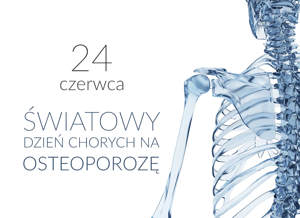 Osteoporoza cichy złodziej kości, złamanie u starszej osoby, symbol słabych kości