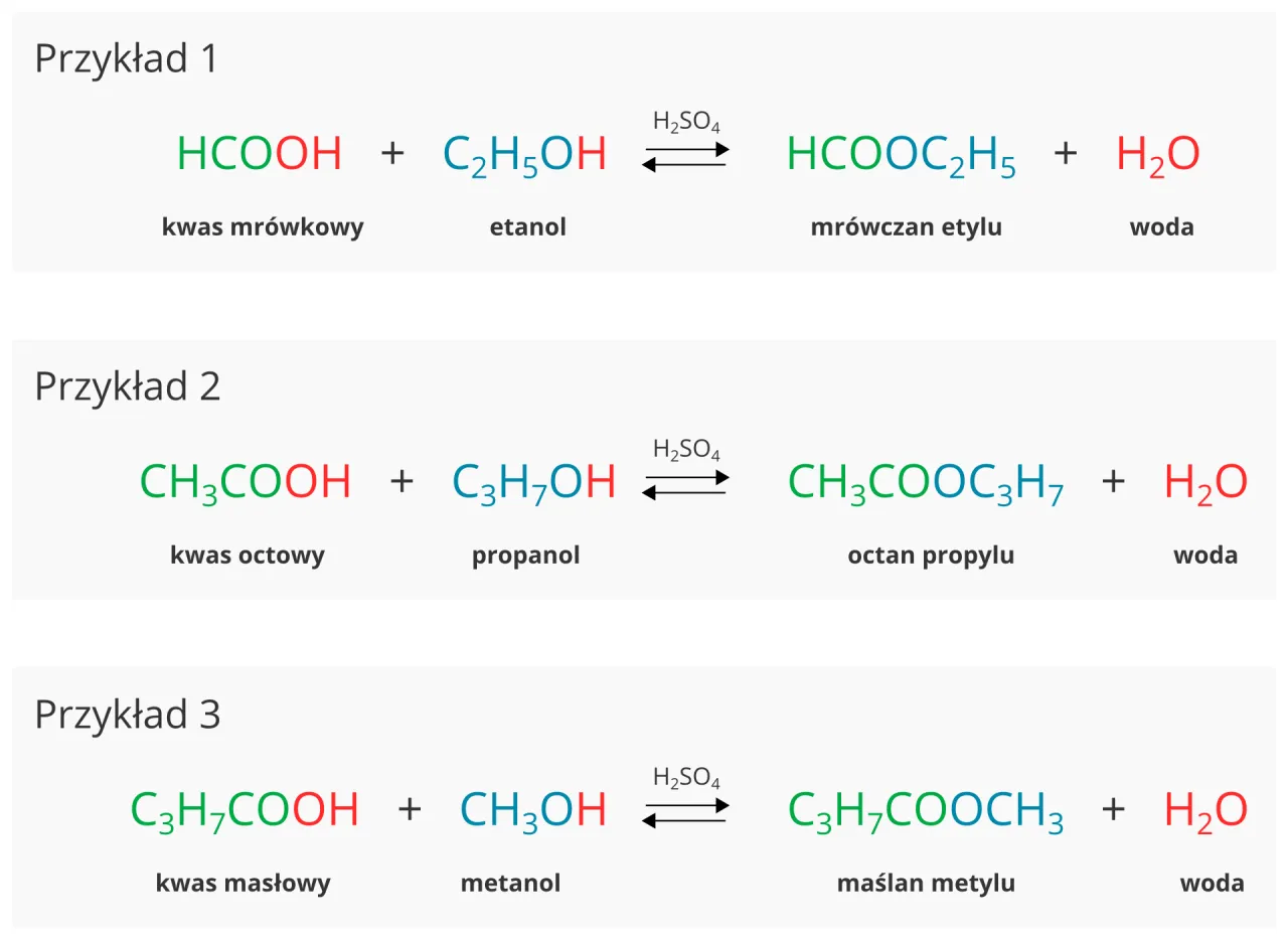 reakcja estryfikacji schemat