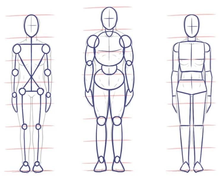 einfache Skizze menschliche Figur anf&auml;nger