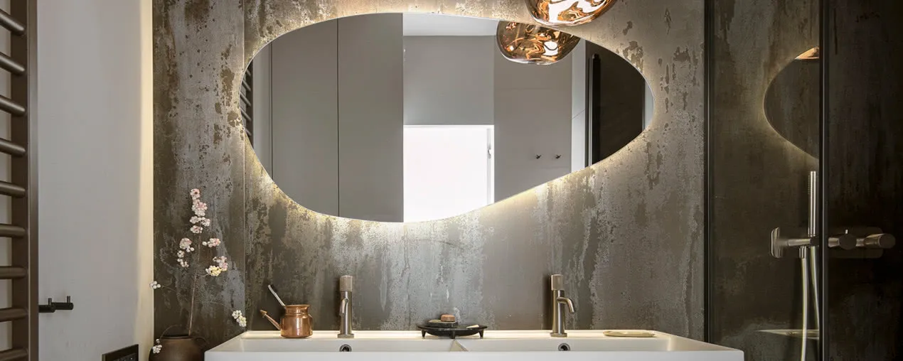 inspiracje podświetlane lustra różne kształty