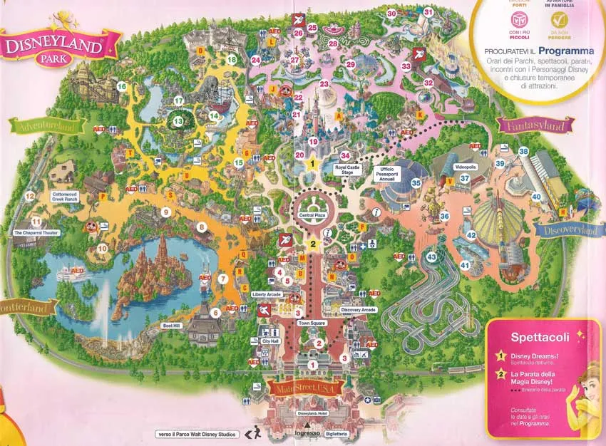 Mappa Parco Disneyland Paris