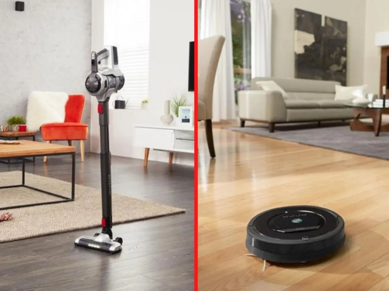 Odkurzacz pionowy w akcji sprzątania