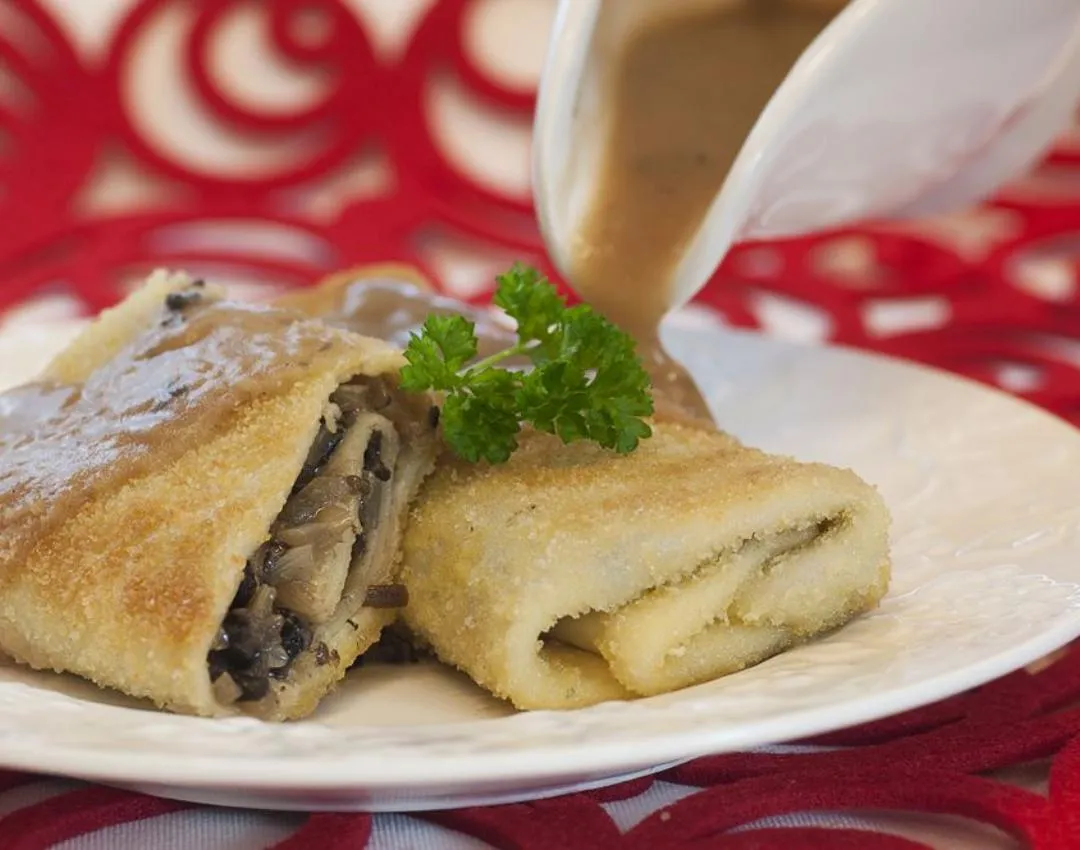 Sos grzybowy do krokietów z kapustą i grzybami