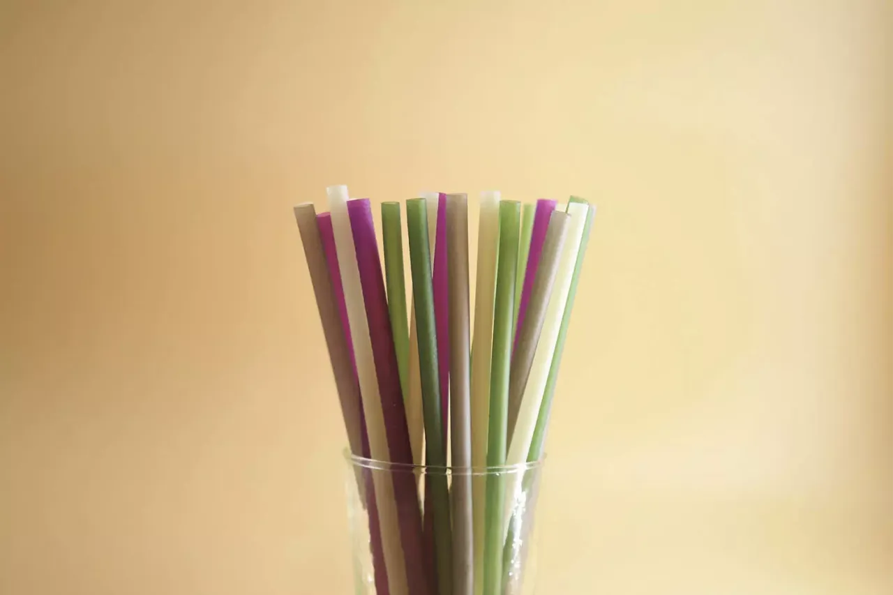 r&oacute;żne rodzaje słomek ekologicznych i wielorazowych