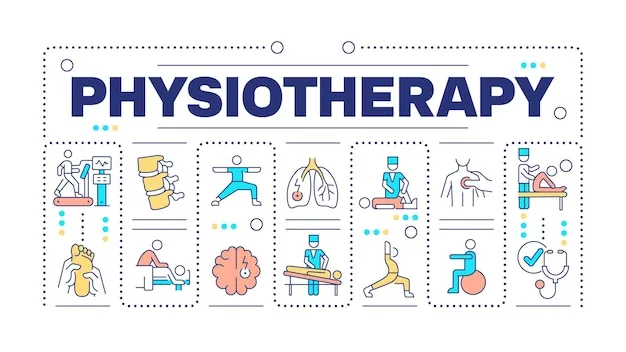 Różne dziedziny fizjoterapii infografika