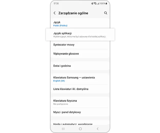 Klawiatura Samsung ustawienia języka polskiego