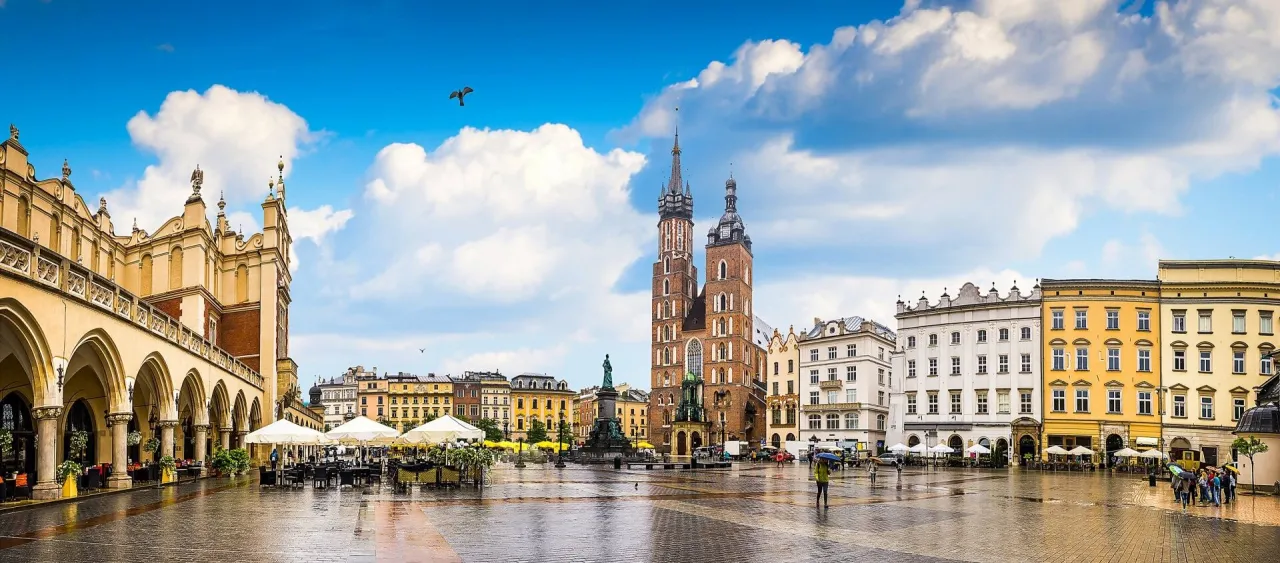Kraków Rynek Główny Wawel panorama