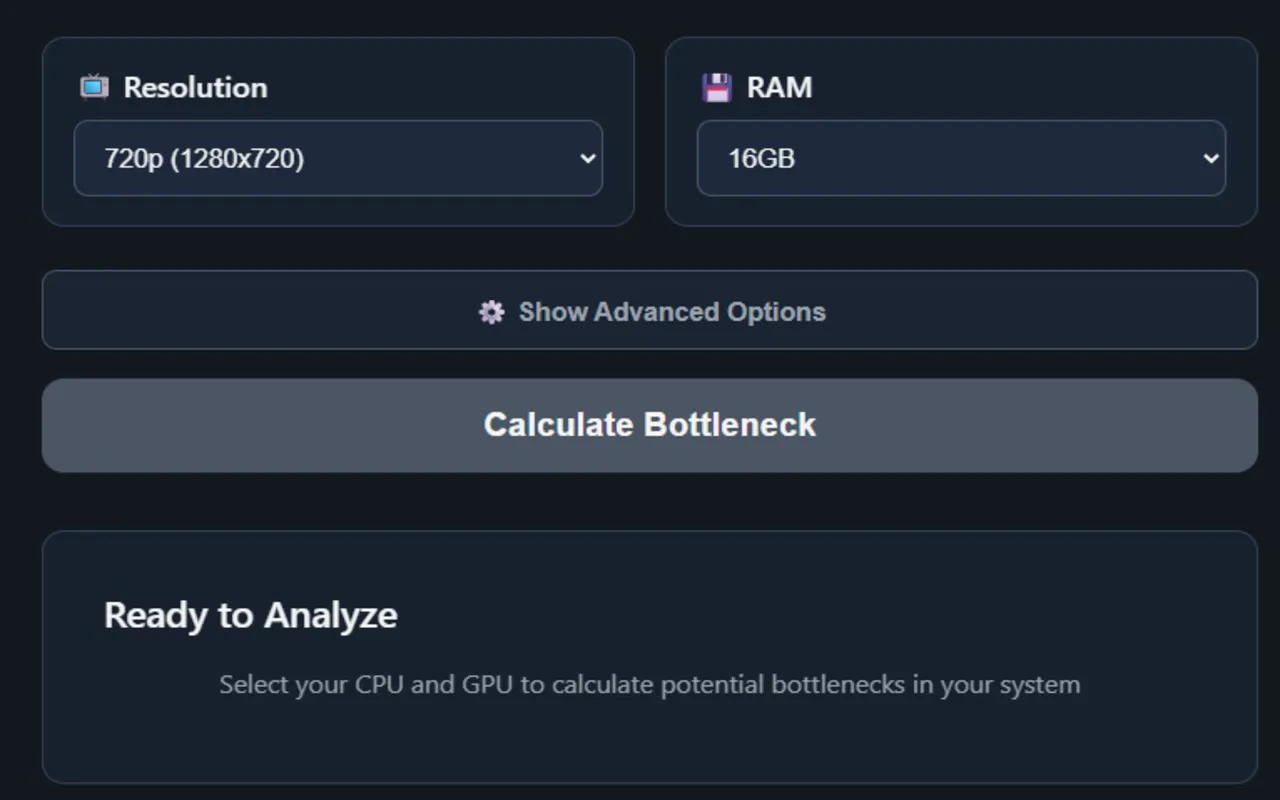 kalkulator bottleneck online screenshot