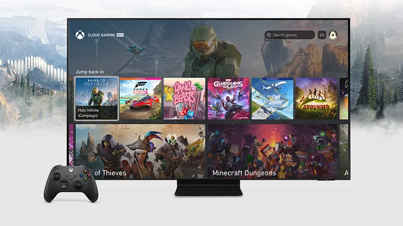 Xbox Cloud Gaming interface on TV
